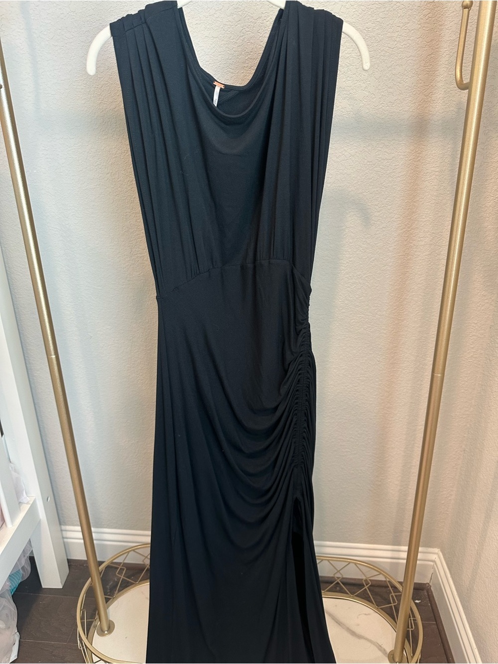 Free People Black Lakeside Sleeveless Ruched Maxi Dress - Picture 2 of 6